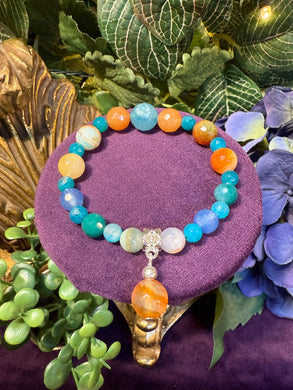 Crackled Agate crystal bracelet - Ground and overcome fears