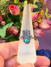 Load image into Gallery viewer, Hamsa &amp; Turquoise ring
