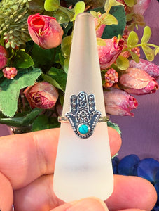 Hamsa & Turquoise ring