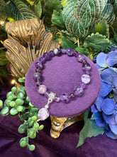 Load image into Gallery viewer, Amethyst crystal bead bracelet Dendretic- Stone of Spirituality and Intuition
