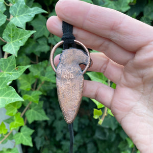 Griffon Totem and Rainbow Obsidian pendant on leather necklace