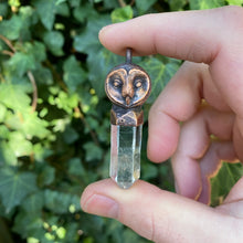 Load image into Gallery viewer, Owl Key Relic Pendant with Clear Quartz Crystal