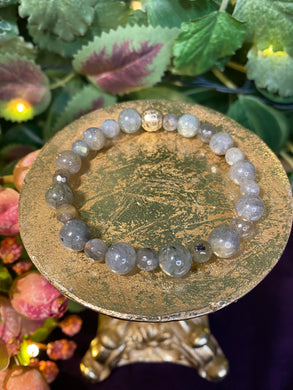 Labradorite crystal bead bracelet