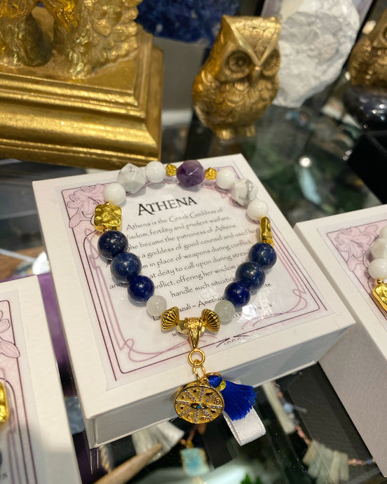 Goddess Athena crystal bead bracelet