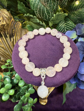 Rose Quartz crystal bracelet - Stone is Unconditional Love!
