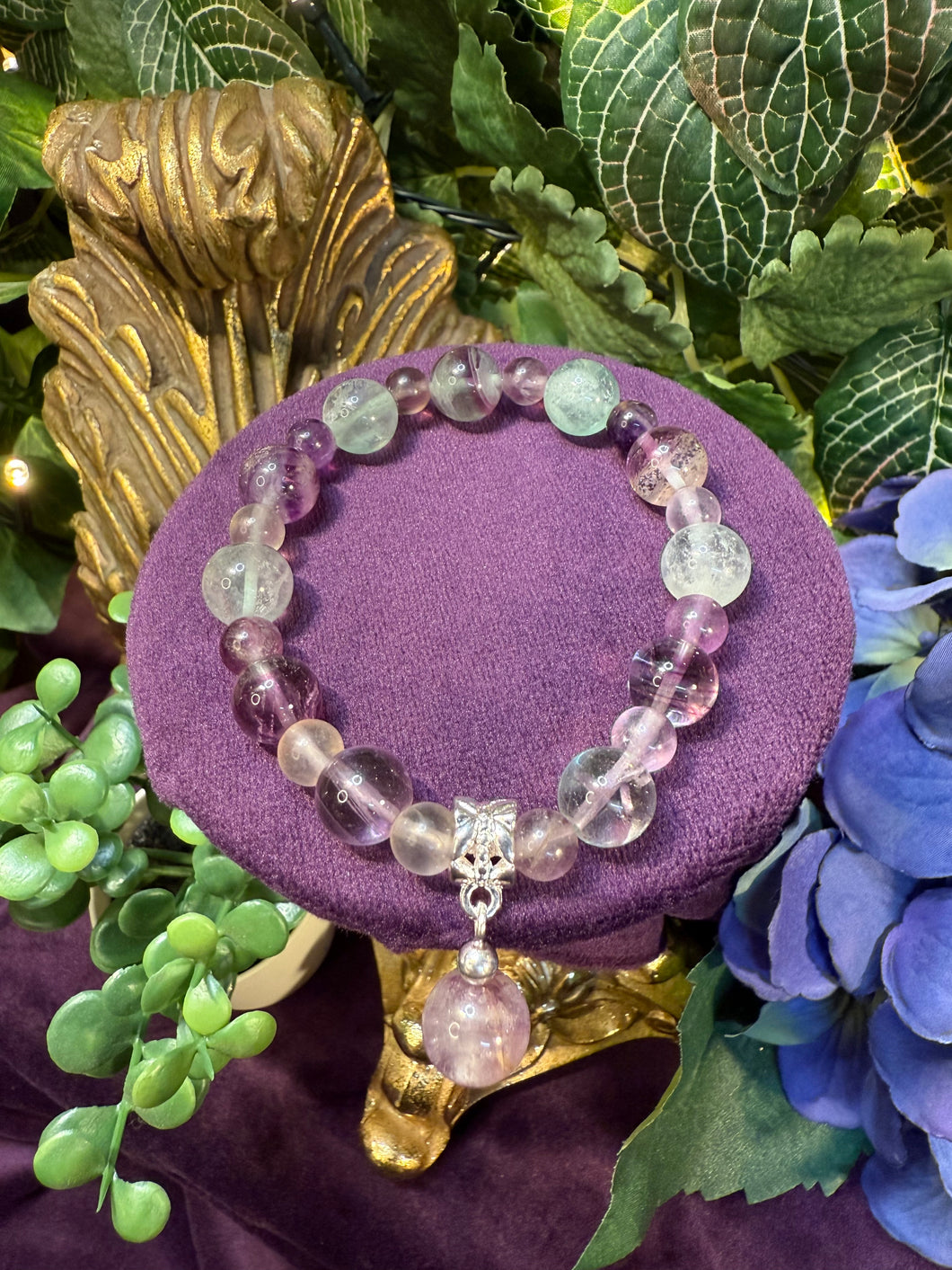 Rainbow Fluorite Crystal bracelet - Enhance Mental clarity