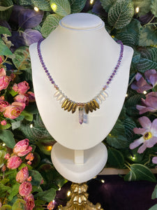 “Fantail Shimmer”- crystal beaded necklace