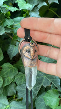 Load image into Gallery viewer, Barn Owl Relic Pendant with Clear Quartz Crystal