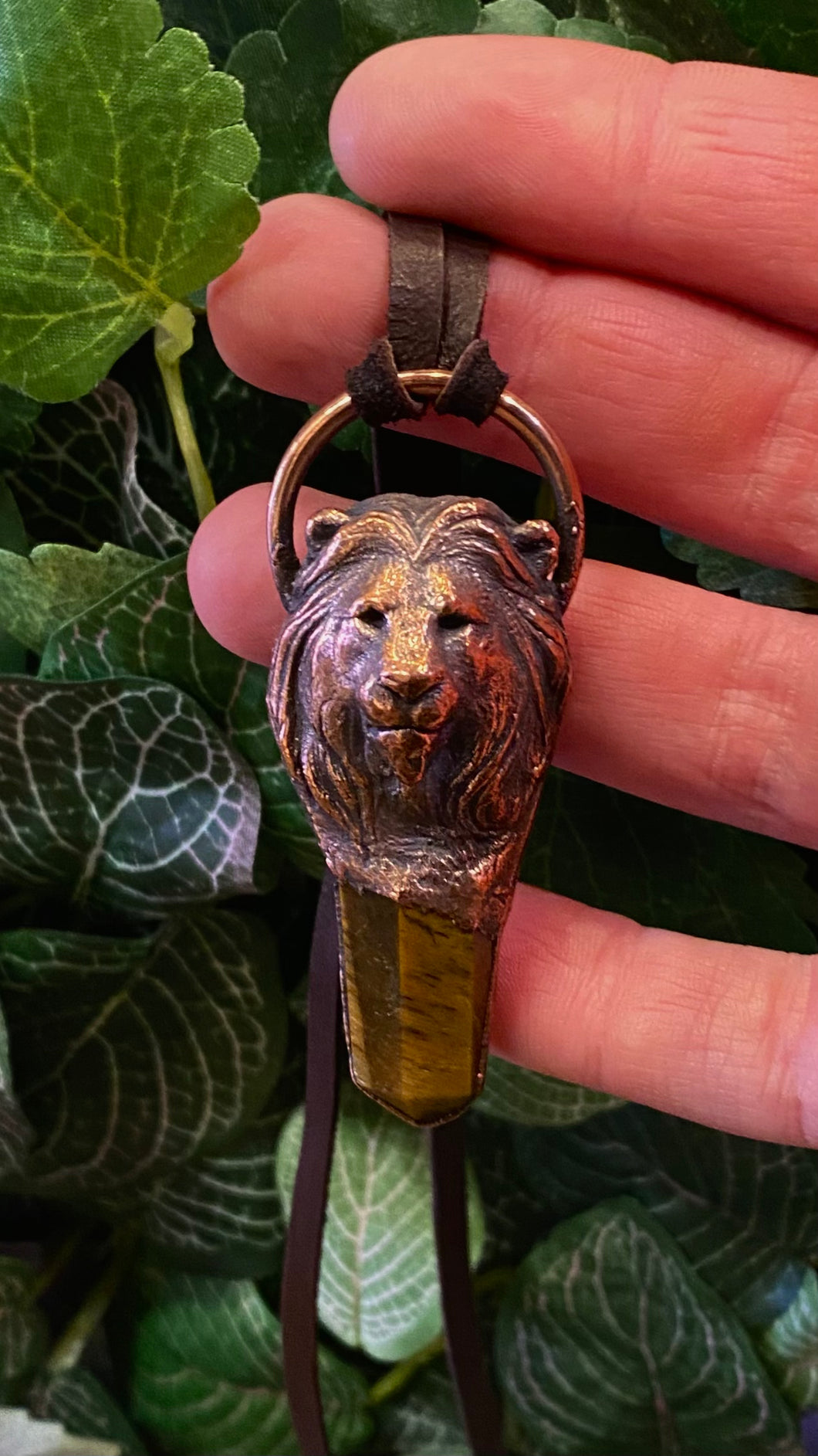 Lion Totem and Tiger Eye Necklace