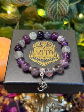 Load image into Gallery viewer, Rainbow Fluorite crystal bead bracelet