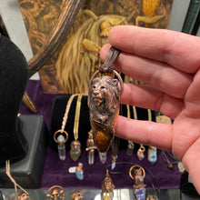 Load image into Gallery viewer, Lion Totem and Fire Agate Necklace