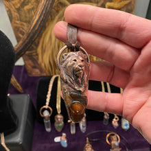 Load image into Gallery viewer, Lion Totem and Fire Agate Necklace