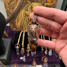 Load image into Gallery viewer, Lion Totem and Fire Agate Necklace