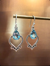 Load image into Gallery viewer, Blue Topaz crystal earrings