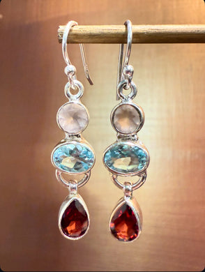 Multi stone drop earrings