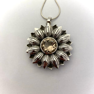 Citrine Sunflower pendant