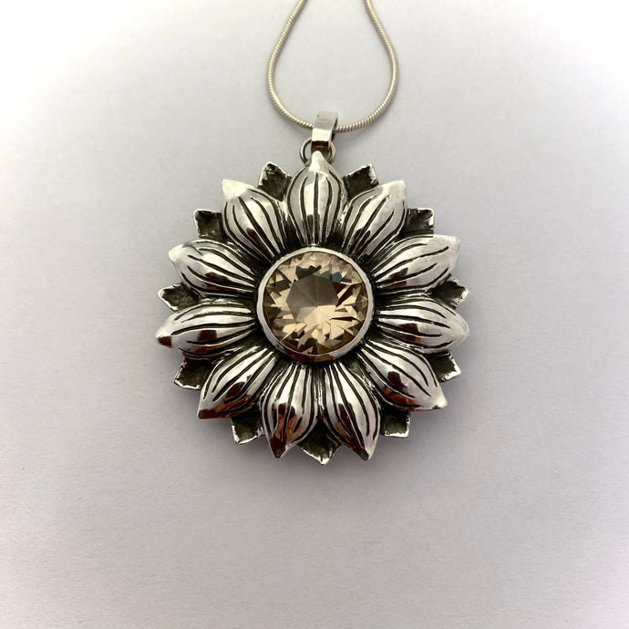 Citrine Sunflower pendant