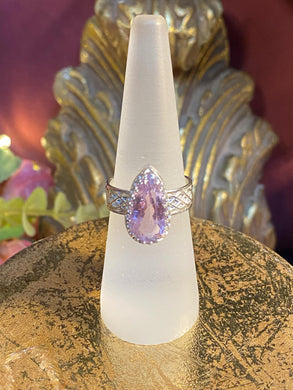 Faceted Kunzite Silver ring