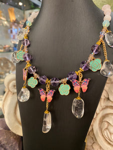 Springtime Dew - Crystal beaded Necklace