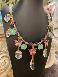 Springtime Dew - Crystal beaded Necklace