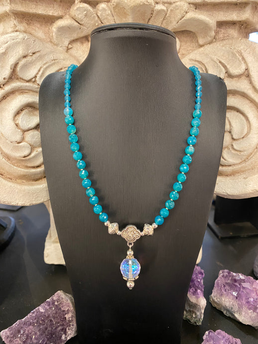 Aura Quartz & Teal Agate necklace
