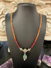 Load image into Gallery viewer, Carnelian &amp; Chrysocolla beaded necklace