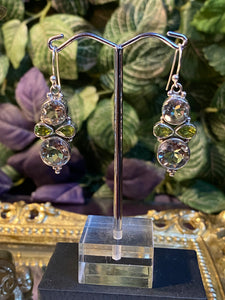 Praisiolite and Periodot earrings