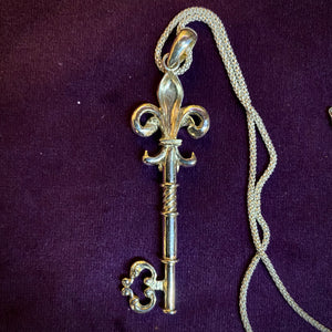 Fleur De Lys Key Silver pendant