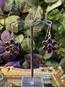 Garnet Flower earrings
