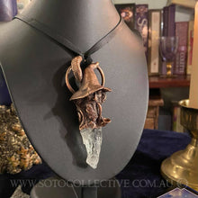 Load image into Gallery viewer, Wizard with natural Green Quartz and Copper Pendant