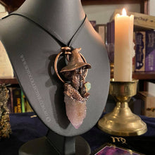 Load image into Gallery viewer, Wizard Relic Pendant on Spirit Quartz Cluster, with hand carved Opal Smoke Cloud