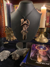 Load image into Gallery viewer, Wizard Pendant with Smoky Quartz cluster and Copper