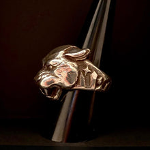 Load image into Gallery viewer, Panther of the Crystal Caverns Panther Totem Silver Ring