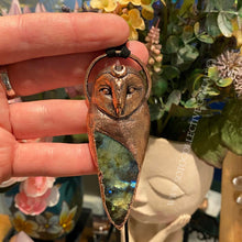 Load image into Gallery viewer, Barn Owl Totem Pendant with Labradorite