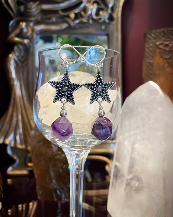 Celestial Star Amethyst earrings