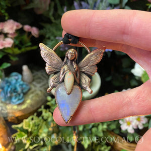 Faerie Relic pendant with Opal and Rainbow Moonstone