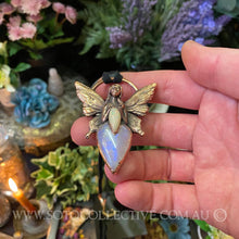Load image into Gallery viewer, Faerie Relic pendant with Opal and Rainbow Moonstone