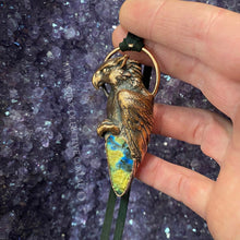 Load image into Gallery viewer, Griffon Totem and Labradorite pendant on leather necklace