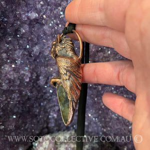 Griffon Totem and Labradorite pendant on leather necklace