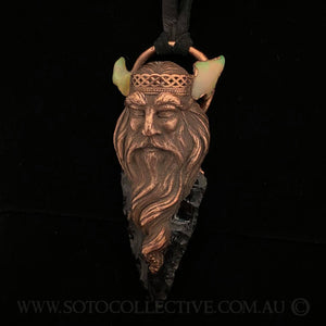 'King of Fire Element' Totem Pendant with Opals and Black Obsidian Arrowhead