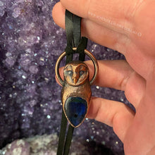 Load image into Gallery viewer, Little Owl Relic Pendant with Spectrolite