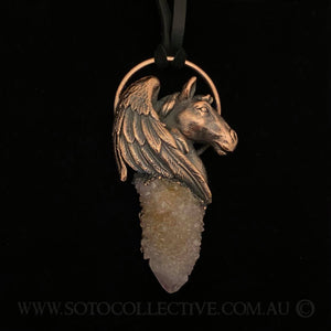 Pegasus Totem Relic Pendant with Spirit Quartz