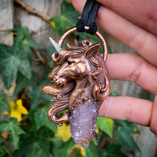 Load image into Gallery viewer, Unicorn Totem Pendant with Opal Horn and Spirit Quartz