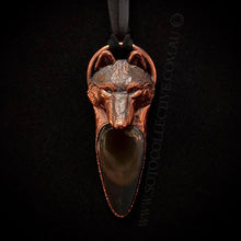 Load image into Gallery viewer, Wolf Totem pendant with Rainbow Obsidian