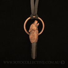 Load image into Gallery viewer, Howling Wolf Totem pendant with Black Tourmaline
