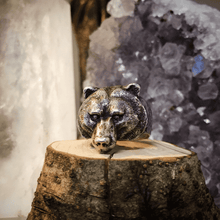 Load image into Gallery viewer, Bear Totem Silver Ring by artist Aaron Hofman of Soto Collective, Silver Bear Ring, Silver Bear Totem ring, Bear jewellery, Bear Totem jewellery