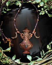 Load image into Gallery viewer, Citrine and Purple Jadeite Potion bottle Relic beaded necklace