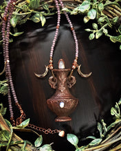 Load image into Gallery viewer, Moonstone and Opal Potion bottle Relic beaded necklace