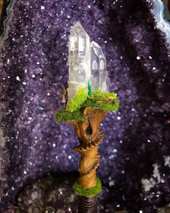 Faerie Castle Wand, Crystal Wand by Soto Collective, Magick wand by Soto Collective, gemstone carving, gemstone Castle, Crystal Castle