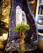 Load image into Gallery viewer, Faerie Castle Wand, Crystal Wand by Soto Collective, Magick wand by Soto Collective, gemstone carving, gemstone Castle, Crystal Castle